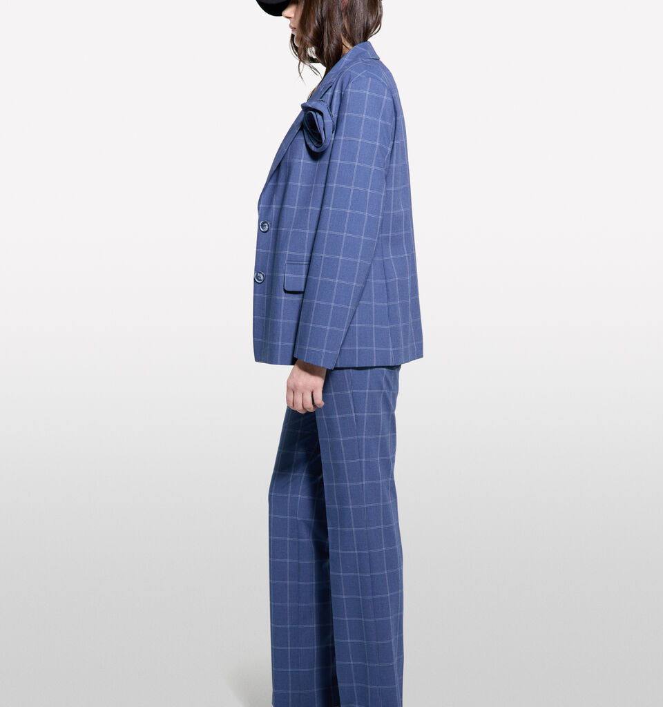 Pantaloni a quadri - pantaloni regular da donna - Blu | Sisley image number 2